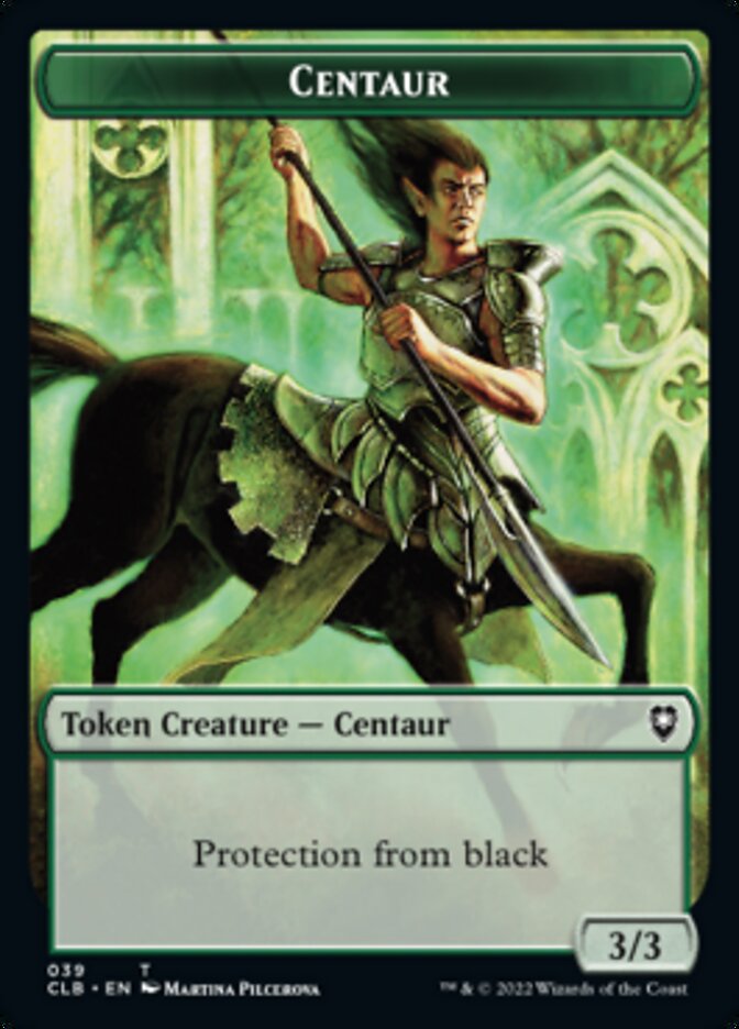 Horror // Centaur Double-Sided Token [Commander Legends: Battle for Baldur's Gate Tokens] | Magic Magpie