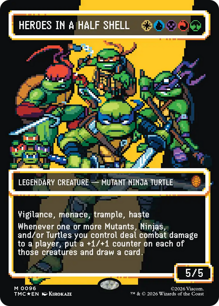 Heroes in a Half Shell (0096) (Borderless) (Surge Foil) [Teenage Mutant Ninja Turtles Commander] | Magic Magpie