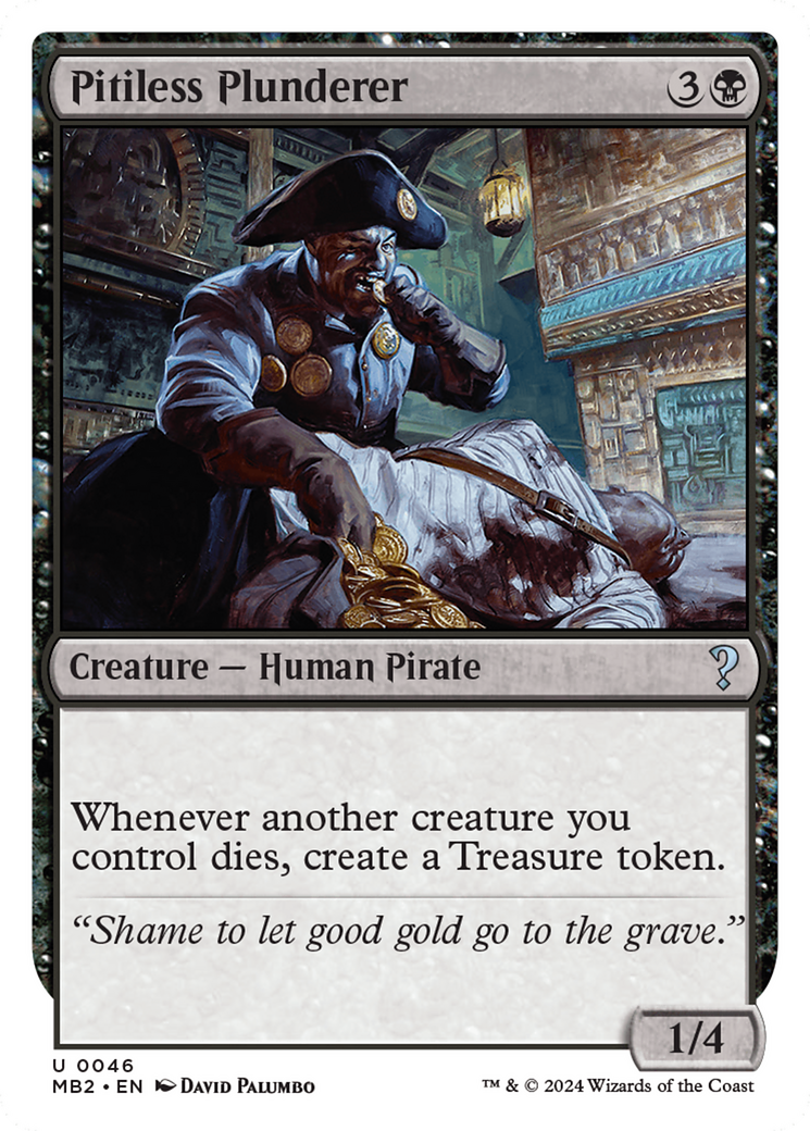 Pitiless Plunderer (White Border) [Mystery Booster 2] | Magic Magpie