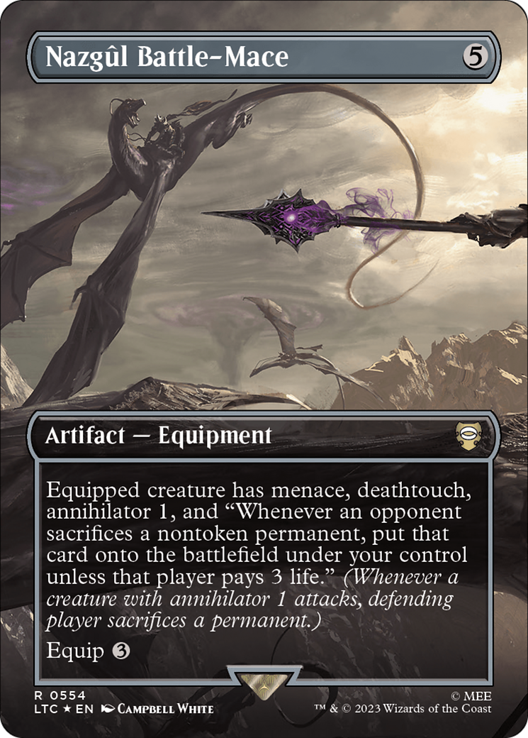 Nazgul Battle-Mace (Borderless) (Surge Foil) [The Lord of the Rings: Tales of Middle-Earth Commander] | Magic Magpie