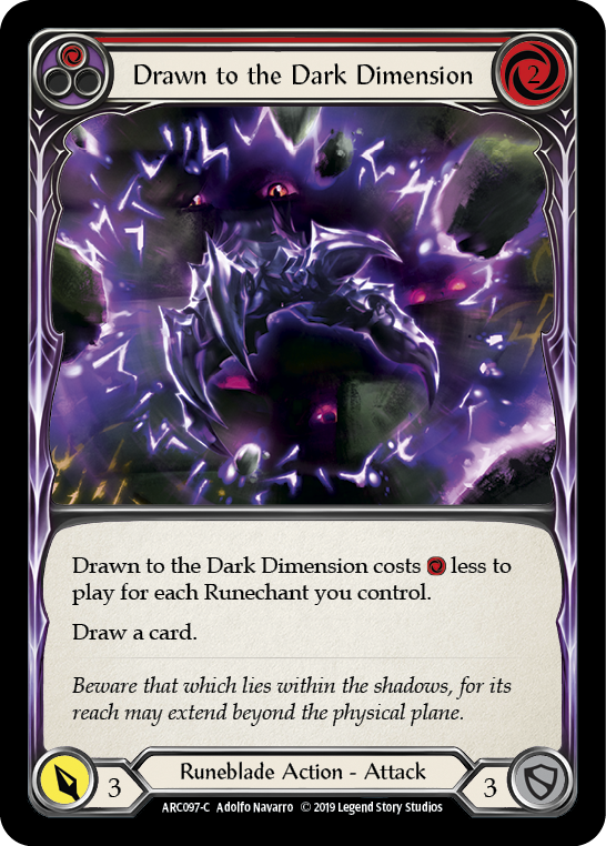 Drawn to the Dark Dimension (Red) [ARC097-C] (Arcane Rising)  1st Edition Rainbow Foil | Magic Magpie