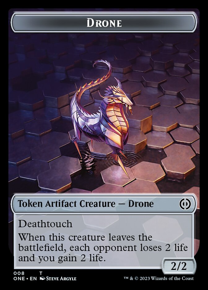 Rebel // Drone Double-Sided Token [Phyrexia: All Will Be One Tokens] | Magic Magpie