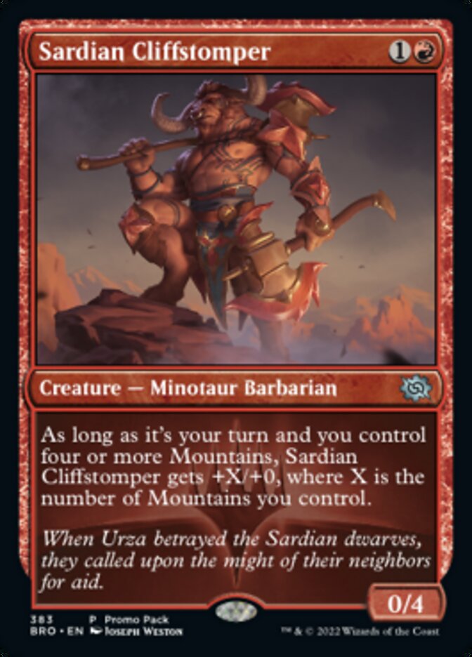 Sardian Cliffstomper (Promo Pack) [The Brothers' War Promos] | Magic Magpie