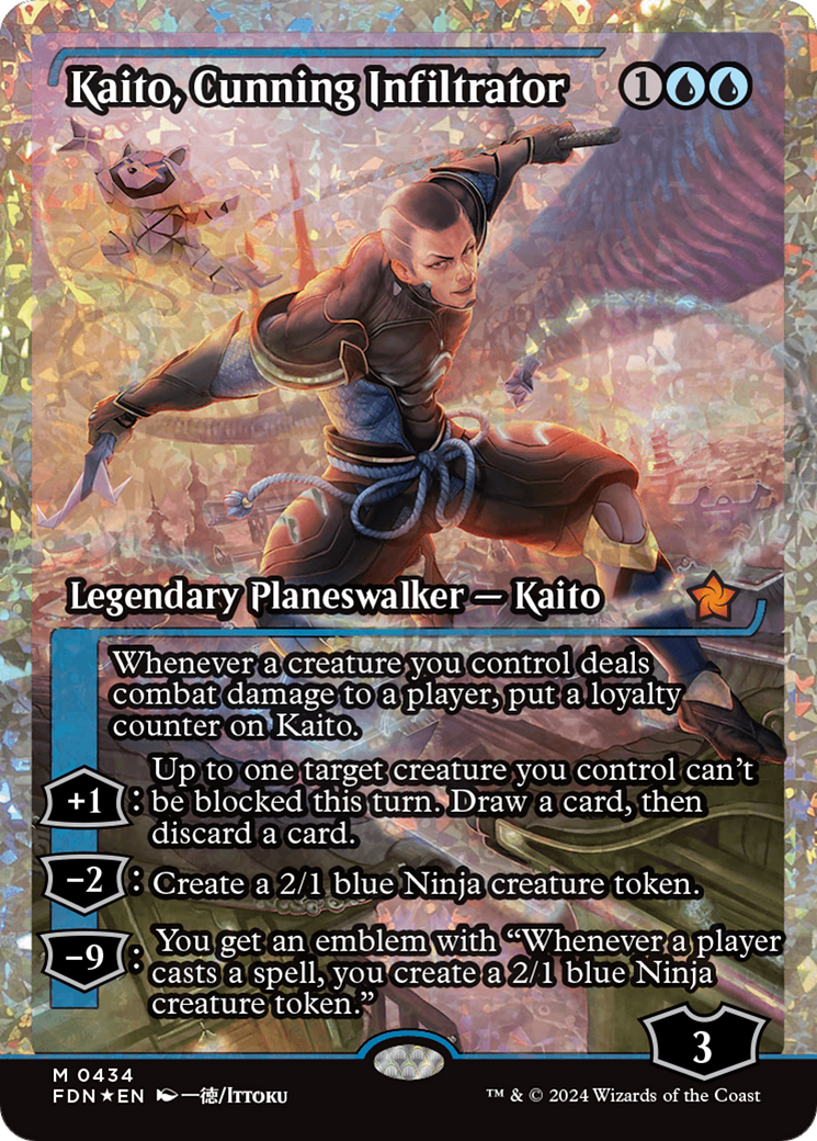 Kaito, Cunning Infiltrator (Showcase) (Frature Foil) [Foundations] | Magic Magpie