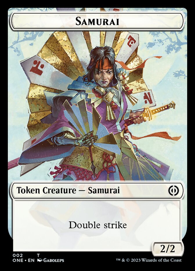 Rebel // Samurai Double-Sided Token [Phyrexia: All Will Be One Tokens] | Magic Magpie