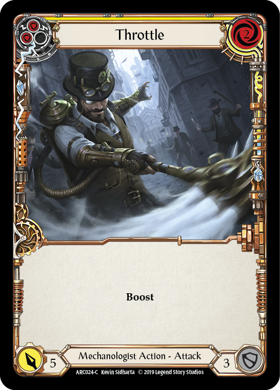 Throttle (Yellow) [ARC024-C] (Arcane Rising)  1st Edition Rainbow Foil | Magic Magpie