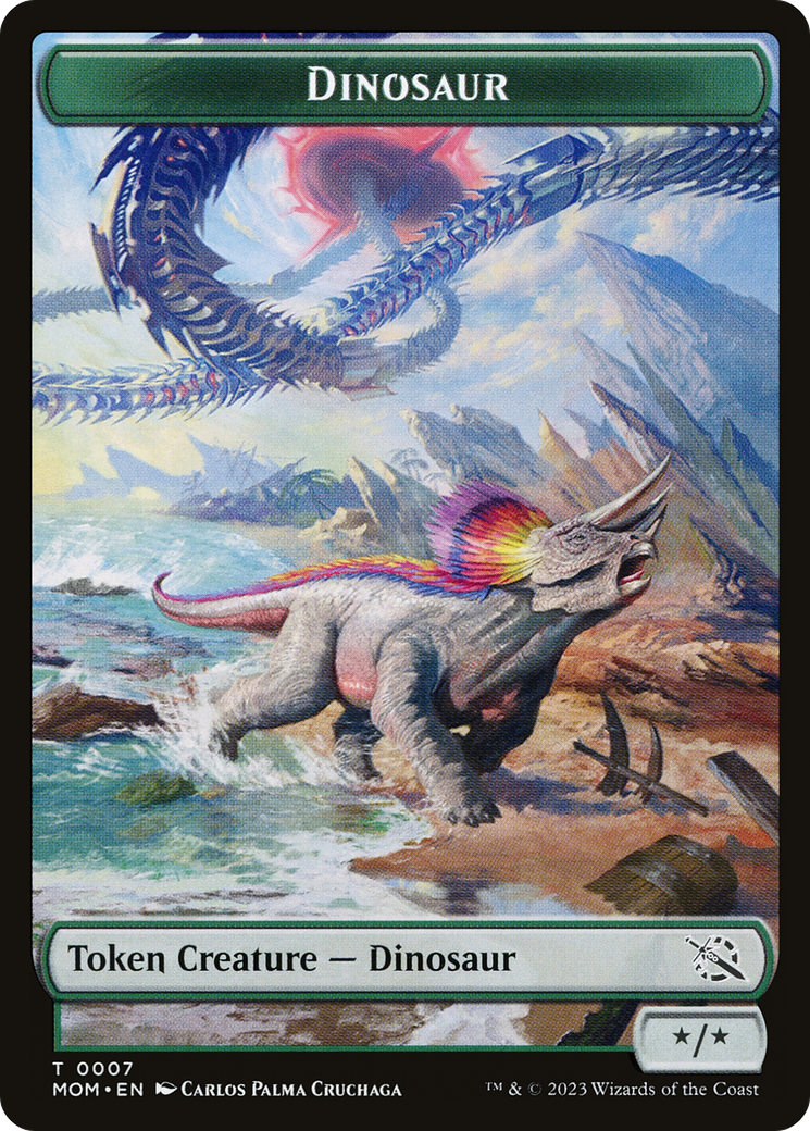 Phyrexian Myr // Dinosaur Double-Sided Token [March of the Machine Tokens] | Magic Magpie