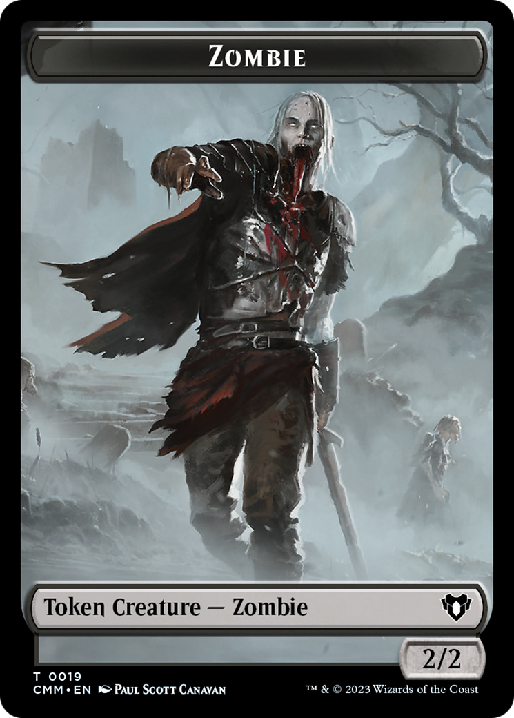 Zombie (0019) // Kor Soldier Double-Sided Token [Commander Masters Tokens] | Magic Magpie