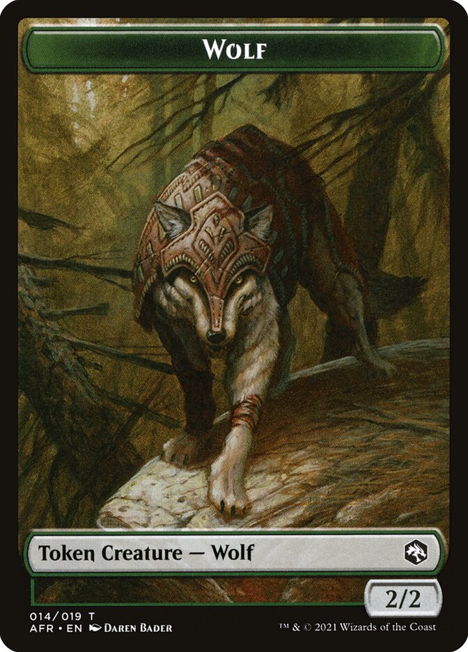 Wolf // Zombie Double-Sided Token [Dungeons & Dragons: Adventures in the Forgotten Realms Tokens] | Magic Magpie