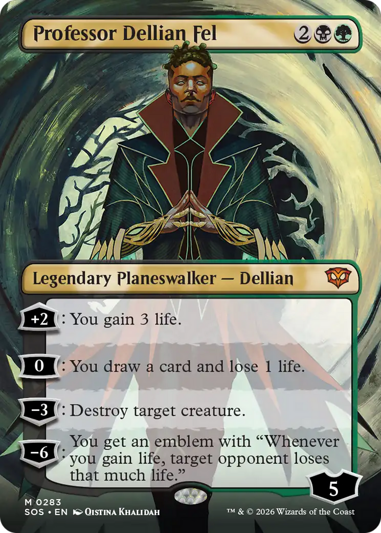Professor Dellian Fel (Borderless) [Secrets of Strixhaven] | Magic Magpie