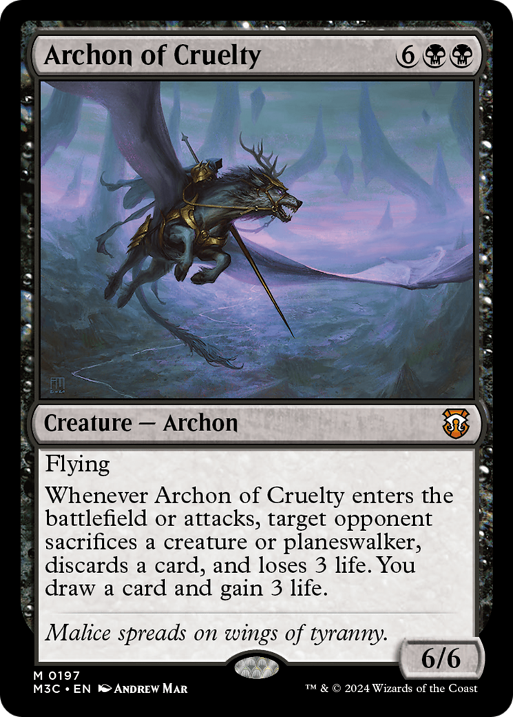 Archon of Cruelty (Ripple Foil) [Modern Horizons 3 Commander] | Magic Magpie