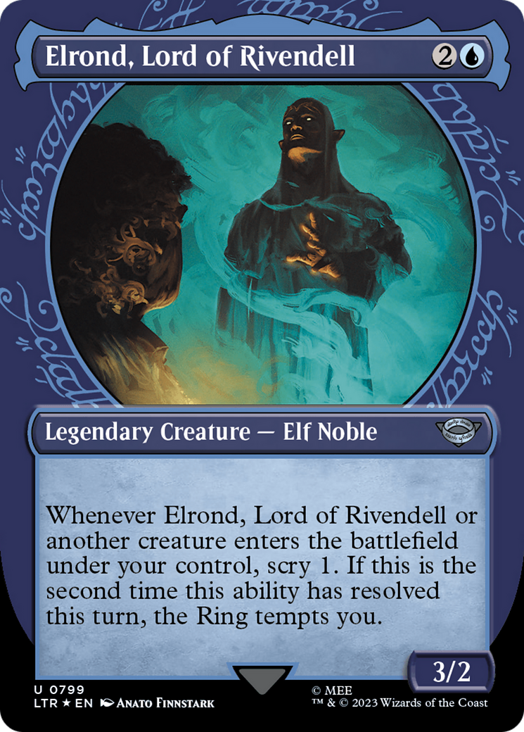 Elrond, Lord of Rivendell (Showcase) (Surge Foil) [The Lord of the Rings: Tales of Middle-Earth] | Magic Magpie