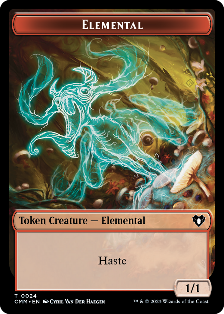 Elemental (0024) // Phyrexian Germ Double-Sided Token [Commander Masters Tokens] | Magic Magpie