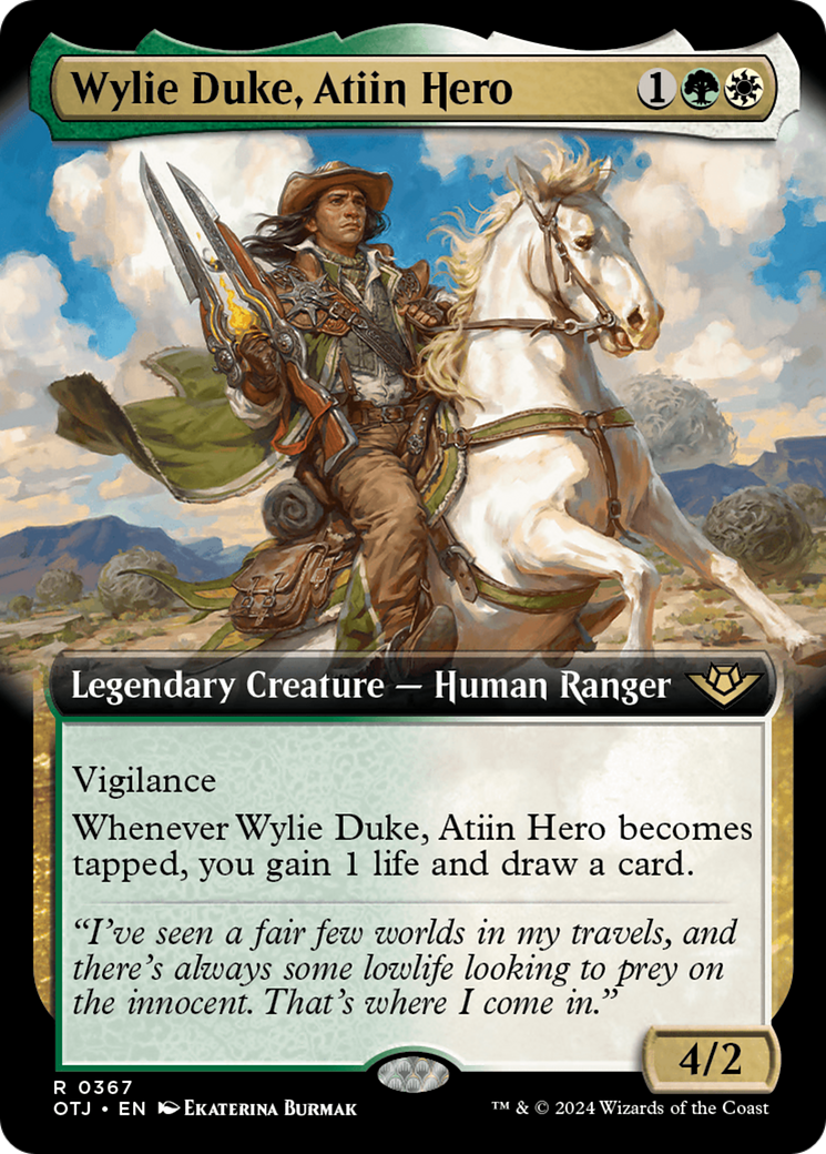 Wylie Duke, Atiin Hero (Extended Art) [Outlaws of Thunder Junction] | Magic Magpie