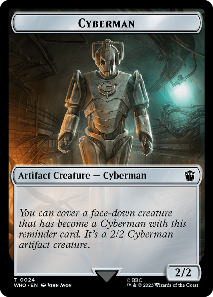 Soldier // Cyberman Double-Sided Token [Doctor Who Tokens] | Magic Magpie