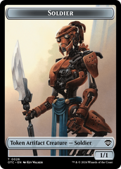 Elemental (0014) // Soldier (0026) Double-Sided Token [Outlaws of Thunder Junction Commander Tokens] | Magic Magpie