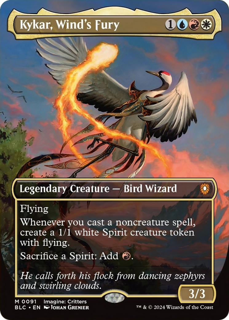 Kykar, Wind's Fury (Borderless) [Bloomburrow Commander] | Magic Magpie