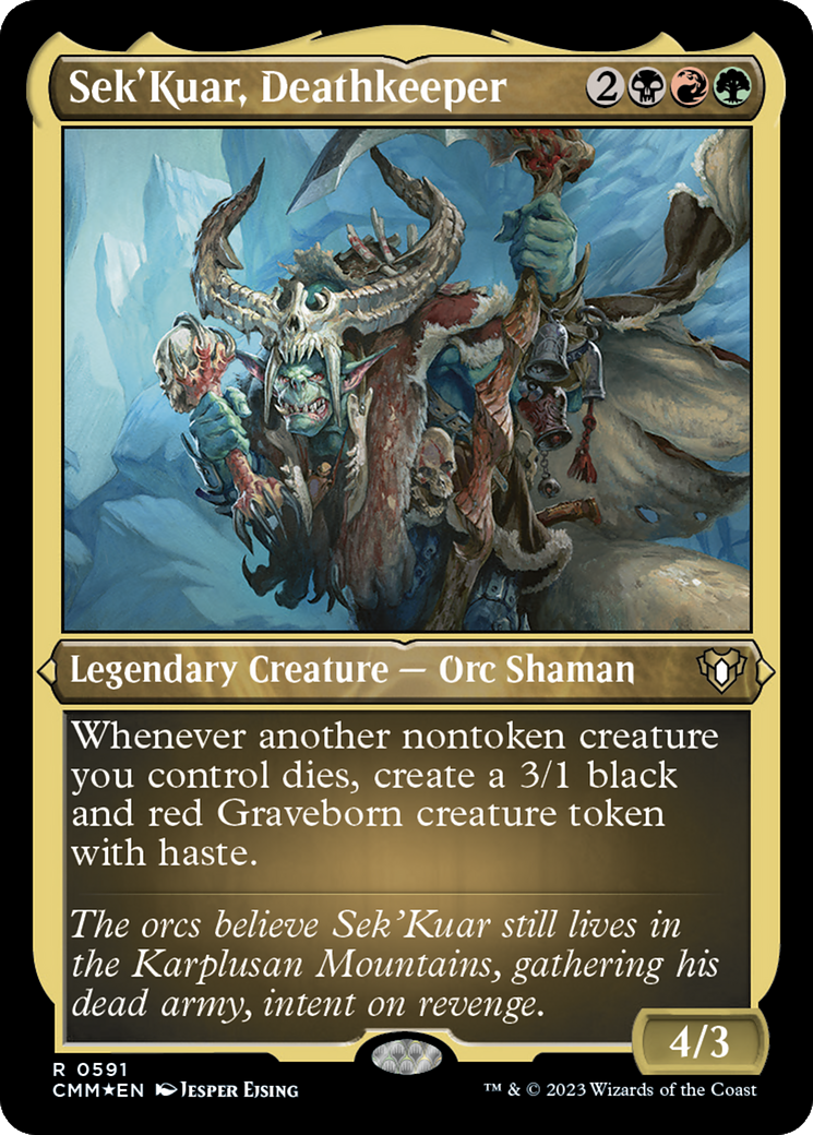 Sek'Kuar, Deathkeeper (Foil Etched) [Commander Masters] | Magic Magpie