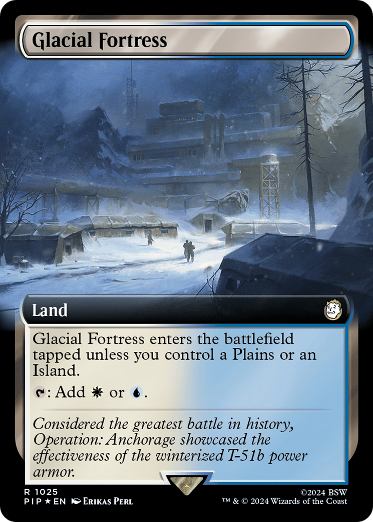 Glacial Fortress (Extended Art) (Surge Foil) [Fallout] | Magic Magpie