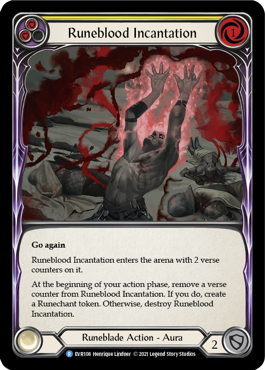 Runeblood Incantation (Yellow) [EVR108] (Everfest)  1st Edition Rainbow Foil | Magic Magpie