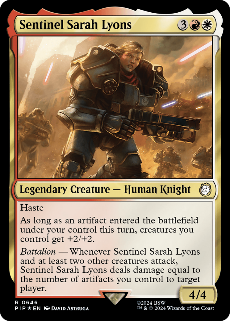 Sentinel Sarah Lyons (Surge Foil) [Fallout] | Magic Magpie