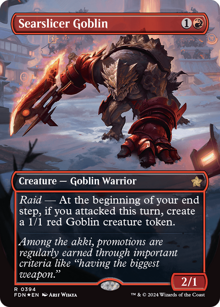 Searslicer Goblin (Borderless) (Mana Foil) [Foundations] | Magic Magpie