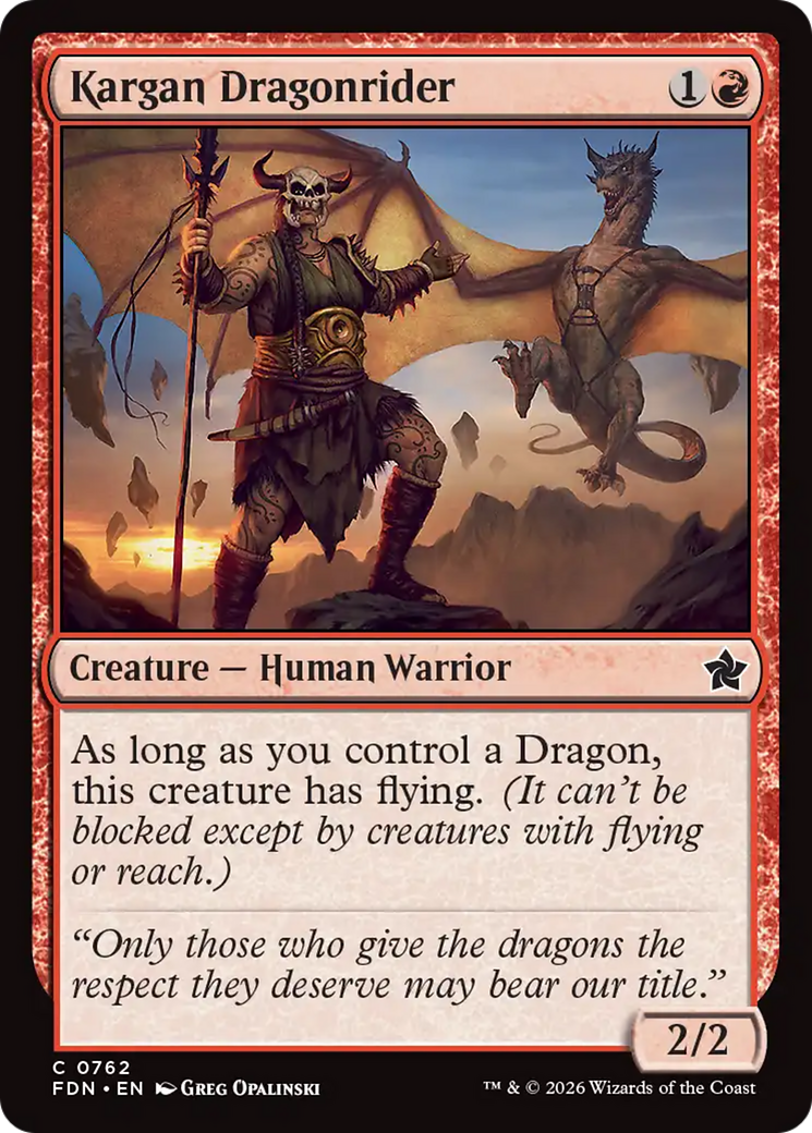 Kargan Dragonrider (0762) [Foundations] | Magic Magpie