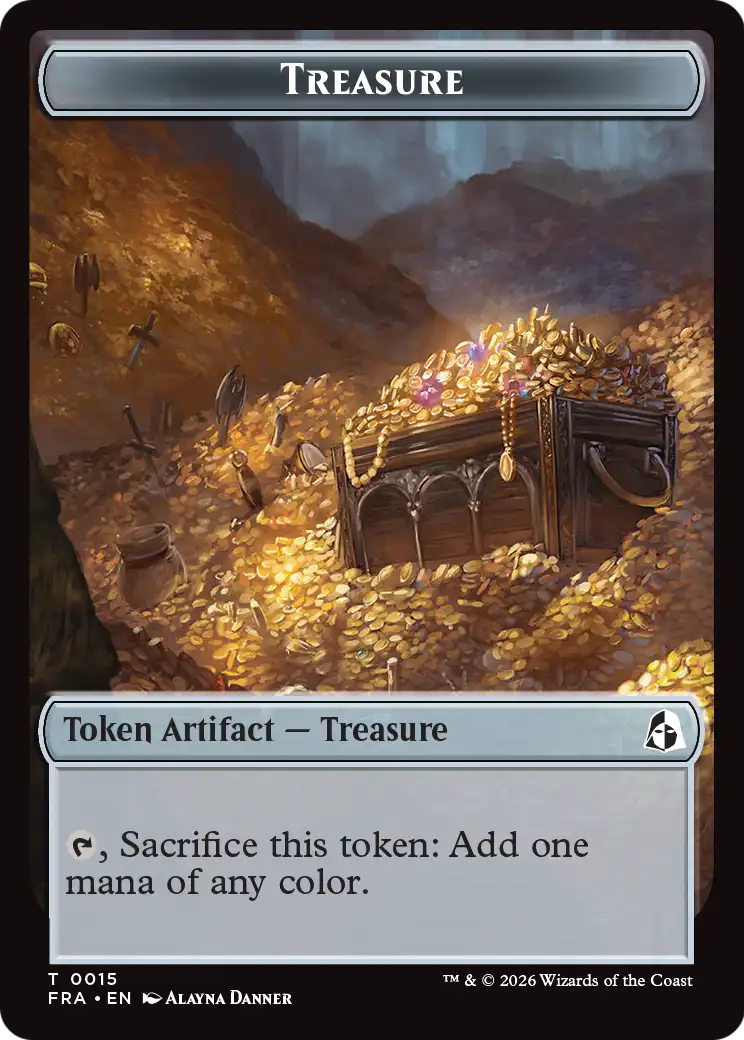 Dragon // Treasure Double-Sided Token [Reality Fracture Tokens] | Magic Magpie