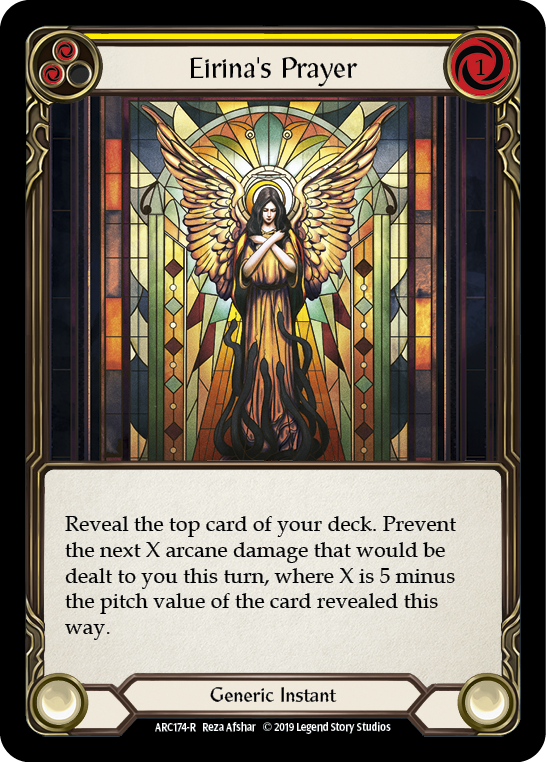 Eirina's Prayer (Yellow) [ARC174-R] (Arcane Rising)  1st Edition Rainbow Foil | Magic Magpie