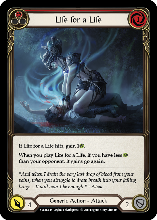 Life for a Life (Red) [ARC164-R] (Arcane Rising)  1st Edition Rainbow Foil | Magic Magpie