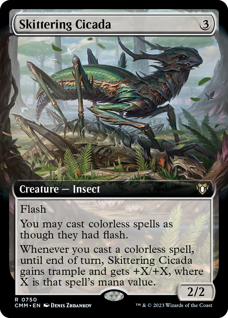 Skittering Cicada (Extended Art) [Commander Masters] | Magic Magpie