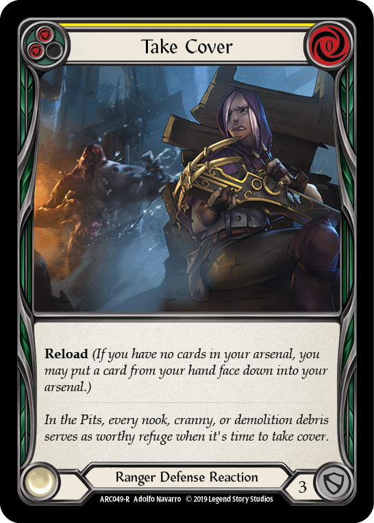 Take Cover (Yellow) [ARC049-R] (Arcane Rising)  1st Edition Rainbow Foil | Magic Magpie