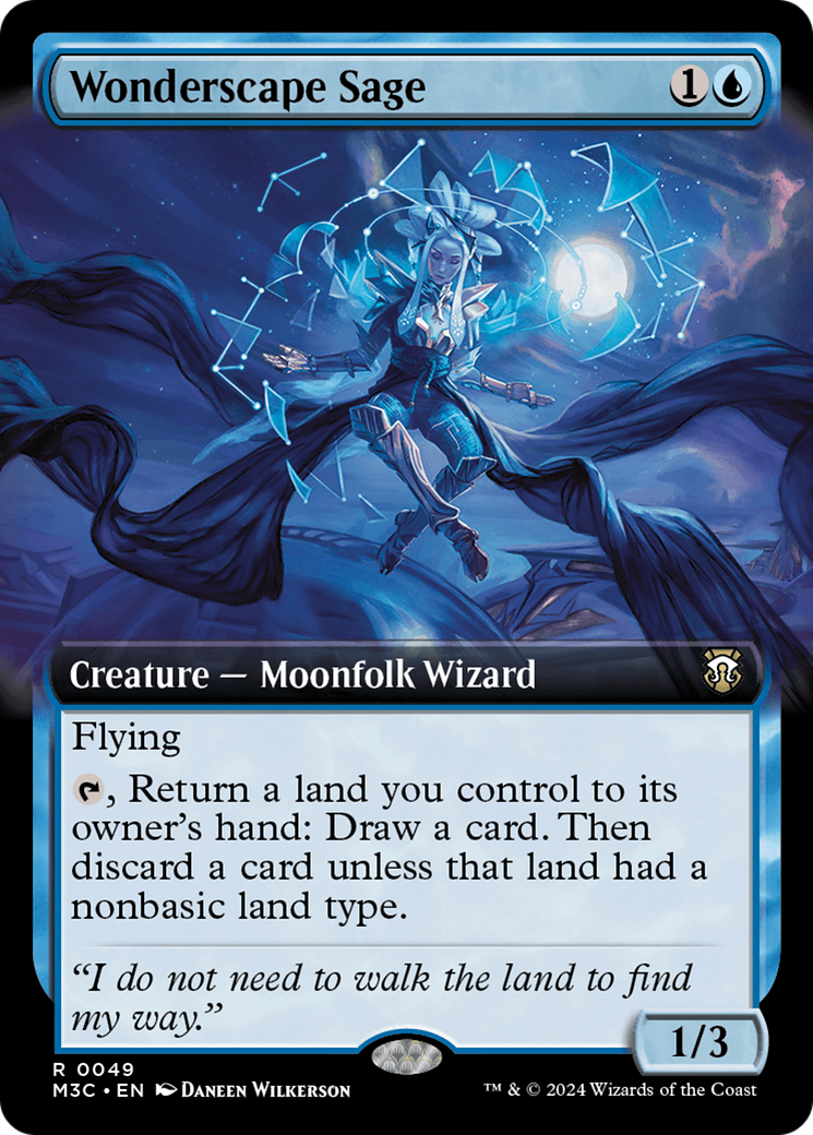 Wonderscape Sage (Extended Art) (Ripple Foil) [Modern Horizons 3 Commander] | Magic Magpie