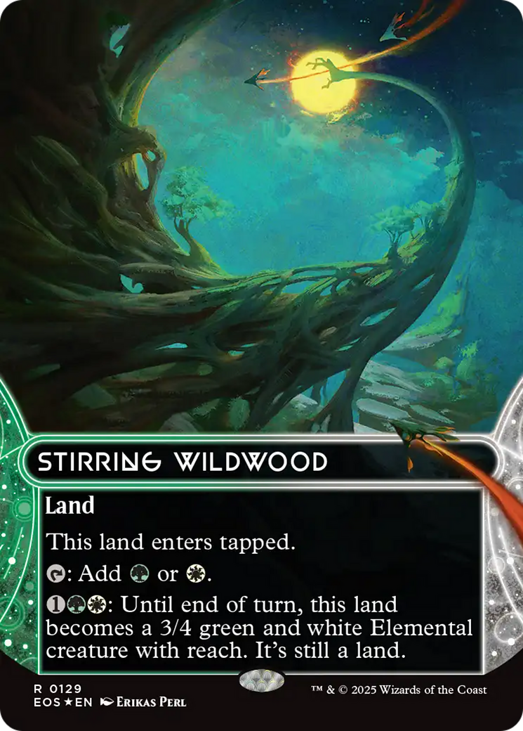 Stirring Wildwood (0129) (Borderless) (Galaxy Foil) [Edge of Eternities: Stellar Sights] | Magic Magpie