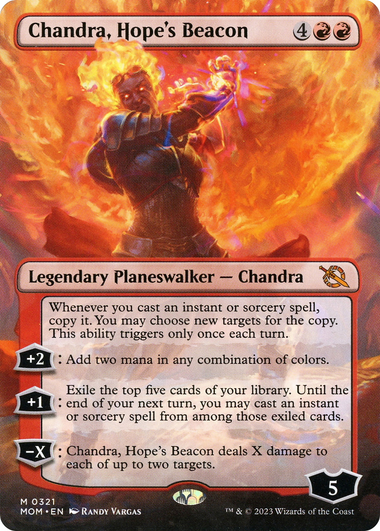 Chandra, Hope's Beacon (Borderless Alternate Art) [March of the Machine] | Magic Magpie