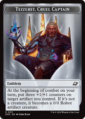 Robot // Emblem - Tezzeret, Cruel Captain Double-Sided Token [Edge of Eternities Tokens] | Magic Magpie