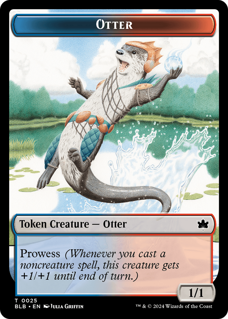 Otter // Thornplate Intimidator Double-Sided Token [Bloomburrow Tokens] | Magic Magpie