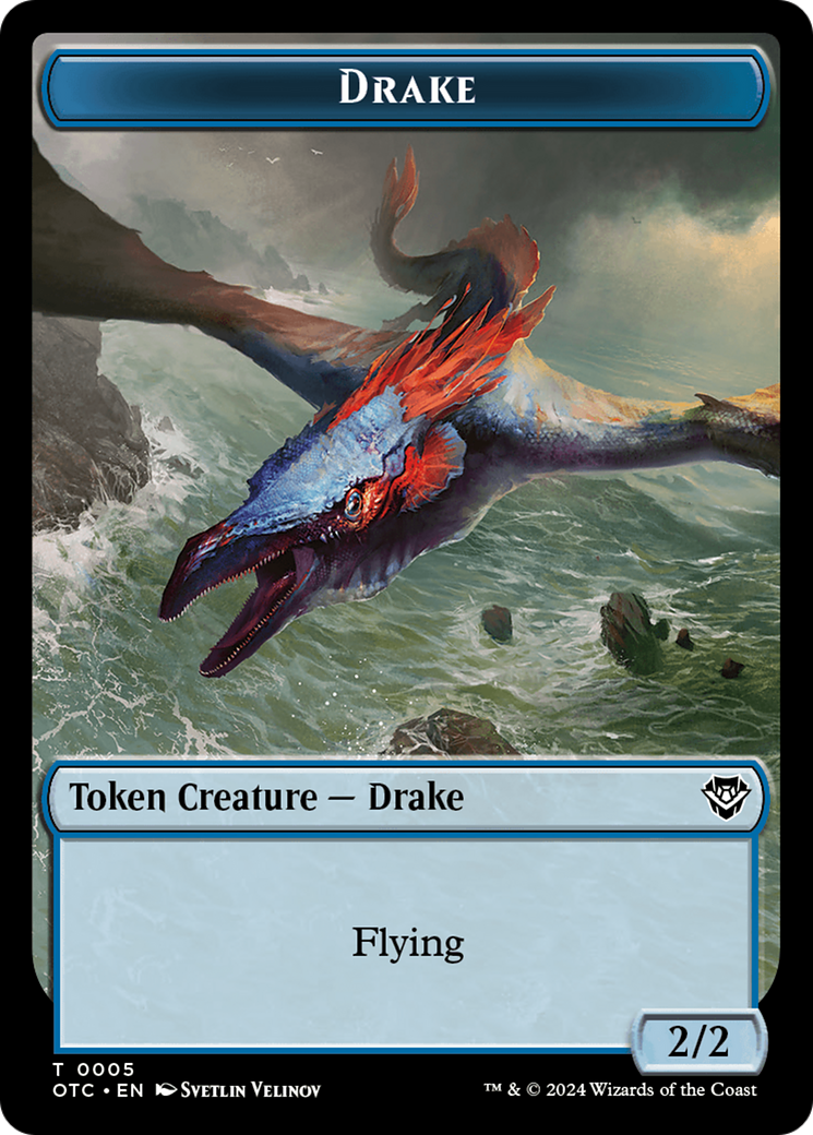 Drake // Soldier (0026) Double-Sided Token [Outlaws of Thunder Junction Commander Tokens] | Magic Magpie