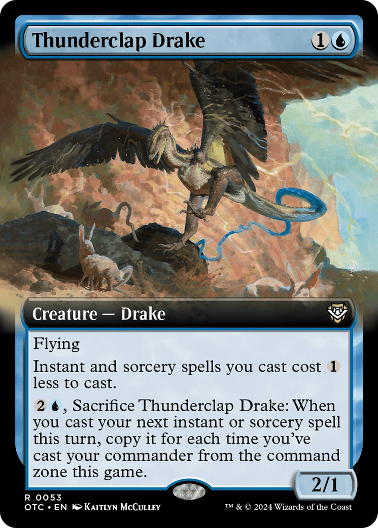 Thunderclap Drake (Extended Art) [Outlaws of Thunder Junction Commander] | Magic Magpie