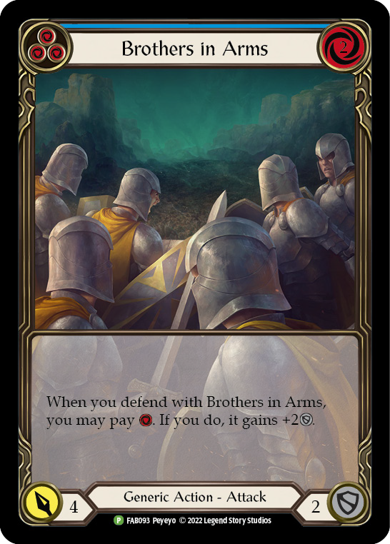 Brothers in Arms (Blue) [FAB093] (Promo)  Rainbow Foil | Magic Magpie