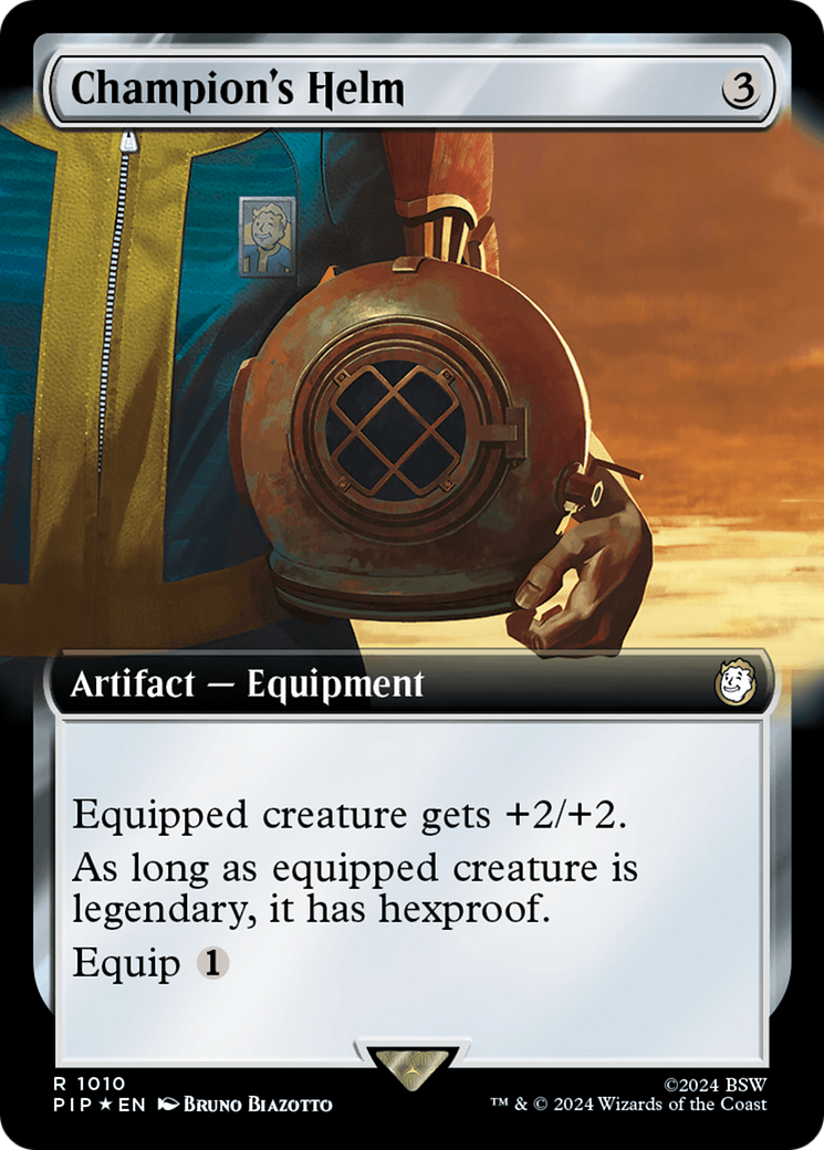 Champion's Helm (Extended Art) (Surge Foil) [Fallout] | Magic Magpie