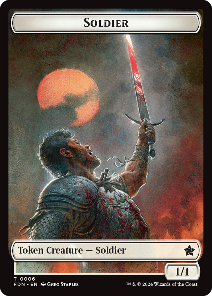 Rabbit // Soldier Double-Sided Token [Foundations Tokens] | Magic Magpie