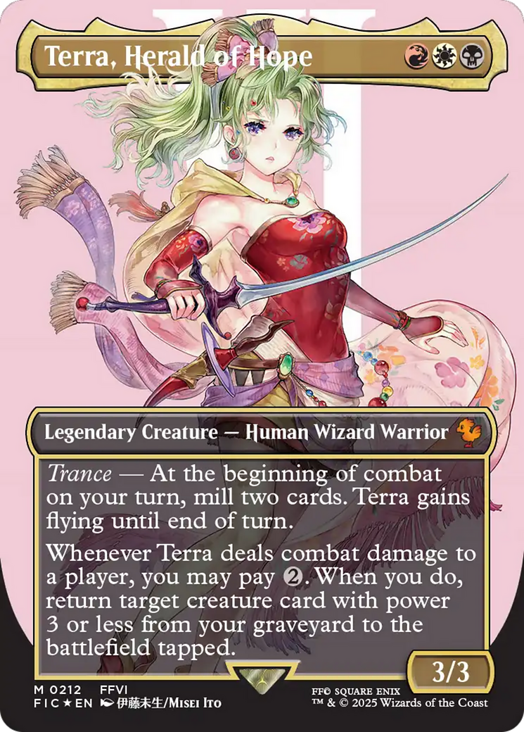 Terra, Herald of Hope (Borderless) (Surge Foil) [FINAL FANTASY Commander] | Magic Magpie