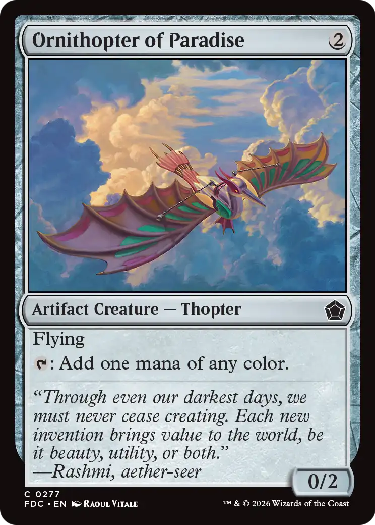 Ornithopter of Paradise [Foundations Commander] | Magic Magpie