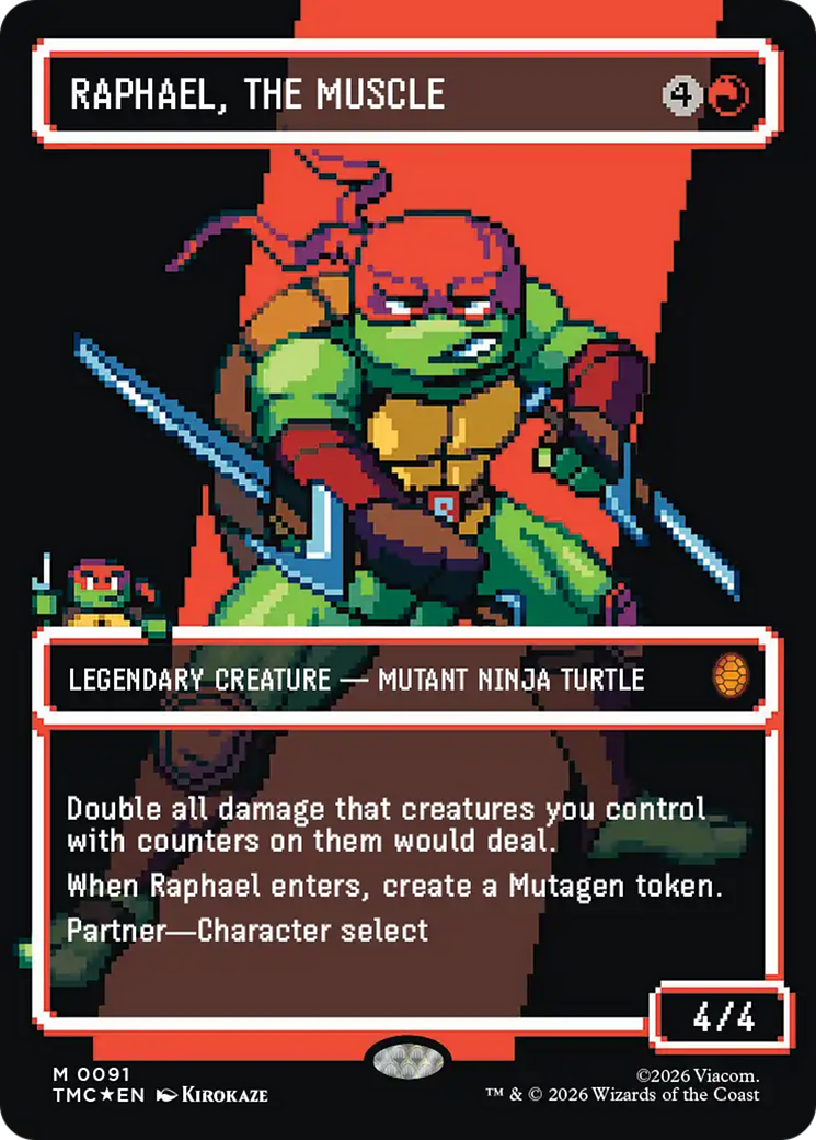 Raphael, the Muscle (0091) (Borderless) (Surge Foil) [Teenage Mutant Ninja Turtles Commander] | Magic Magpie