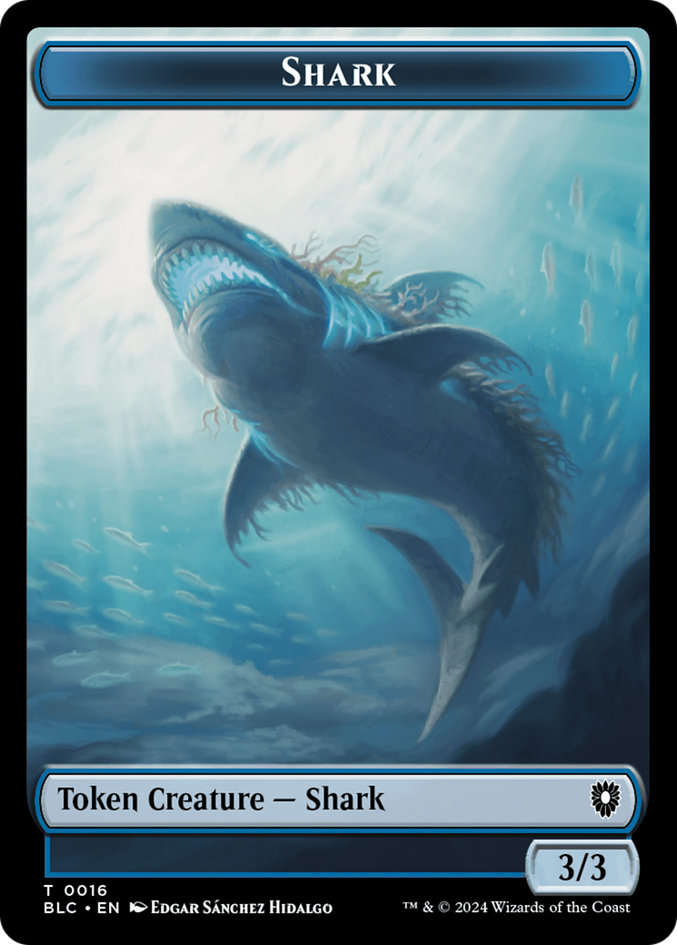 Bird (011) // Shark Double-Sided Token [Bloomburrow Commander Tokens] | Magic Magpie