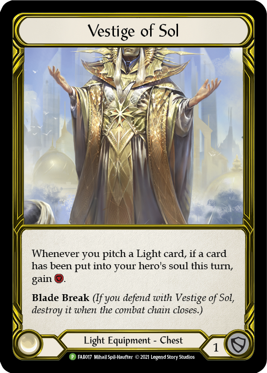 Vestige of Sol (Golden) [FAB017] (Promo)  Cold Foil | Magic Magpie