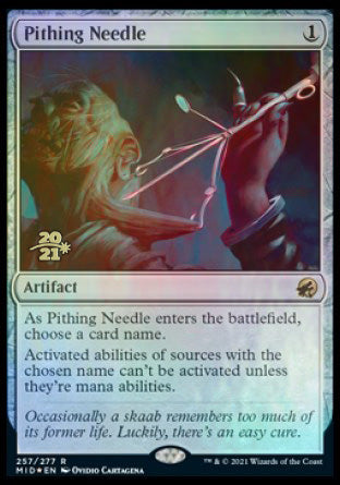 Pithing Needle [Innistrad: Midnight Hunt Prerelease Promos] | Magic Magpie