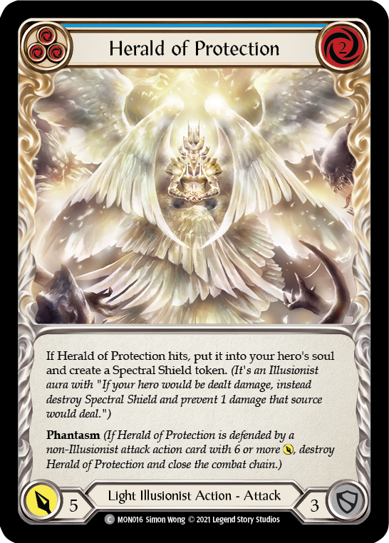 Herald of Protection (Blue) [MON016] 1st Edition Normal | Magic Magpie