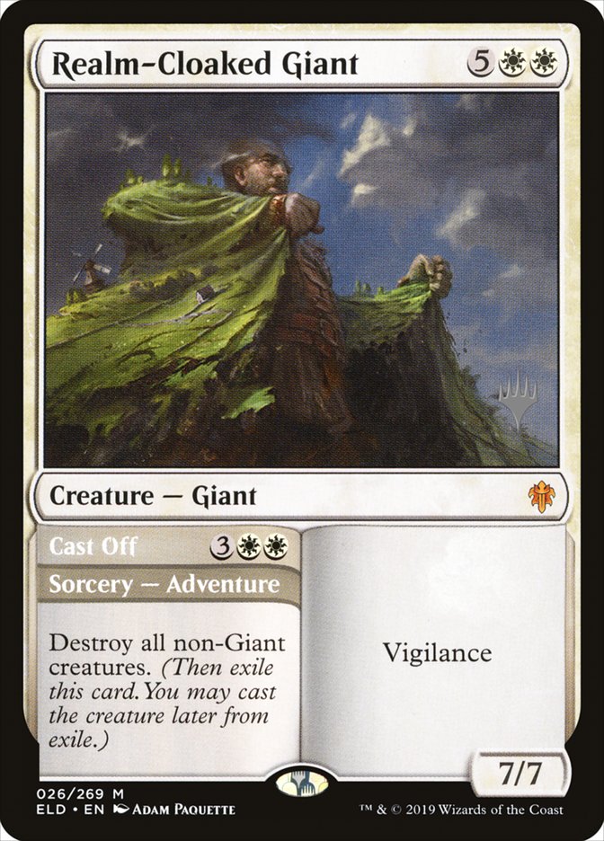 Realm-Cloaked Giant // Cast Off (Promo Pack) [Throne of Eldraine Promos] | Magic Magpie